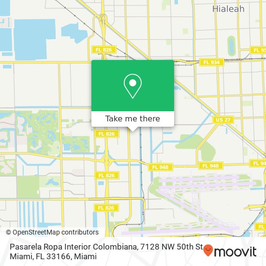 Mapa de Pasarela Ropa Interior Colombiana, 7128 NW 50th St Miami, FL 33166