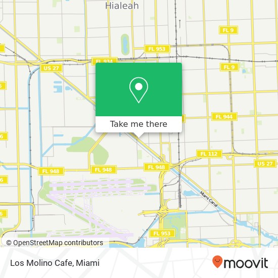 Mapa de Los Molino Cafe, 409 E Okeechobee Rd Hialeah, FL 33010