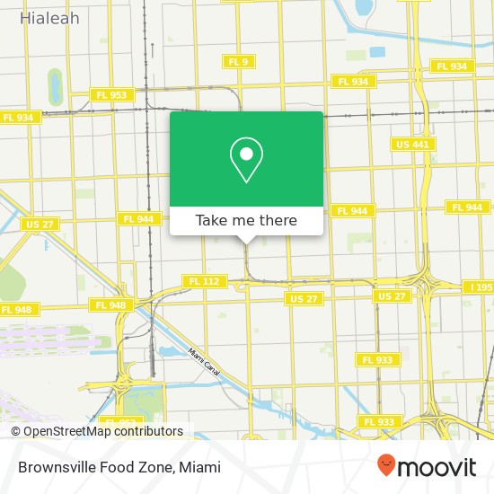 Mapa de Brownsville Food Zone, 4801 NW 27th Ave Miami, FL 33142