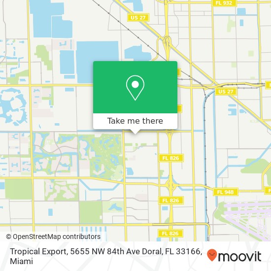 Mapa de Tropical Export, 5655 NW 84th Ave Doral, FL 33166