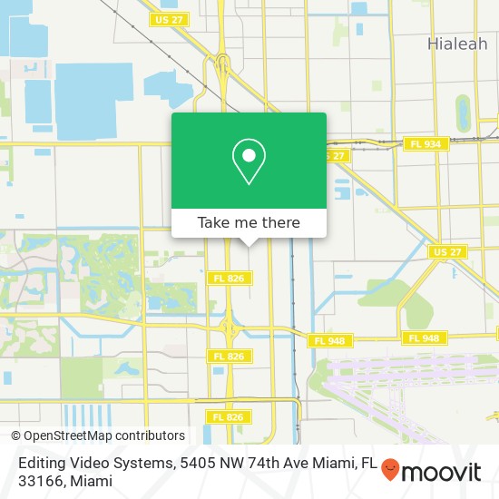 Mapa de Editing Video Systems, 5405 NW 74th Ave Miami, FL 33166