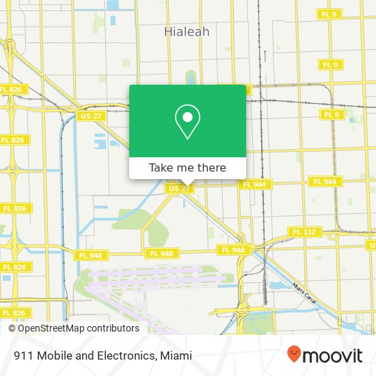 Mapa de 911 Mobile and Electronics, 170 Hialeah Dr Hialeah, FL 33010