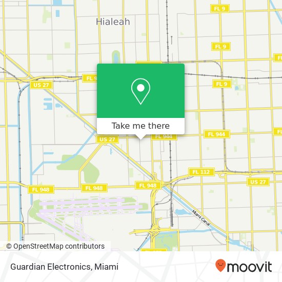 Mapa de Guardian Electronics, 631 SE 1st Pl Hialeah, FL 33010