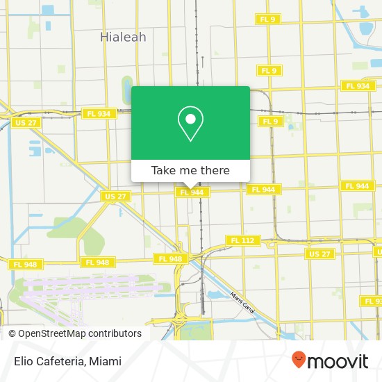 Mapa de Elio Cafeteria, 50 E 10th Ave Hialeah, FL 33010