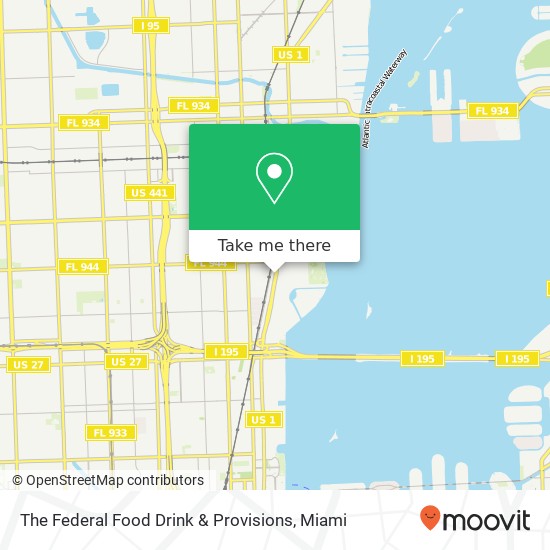 Mapa de The Federal Food Drink & Provisions, 5132 Biscayne Blvd Miami, FL 33137