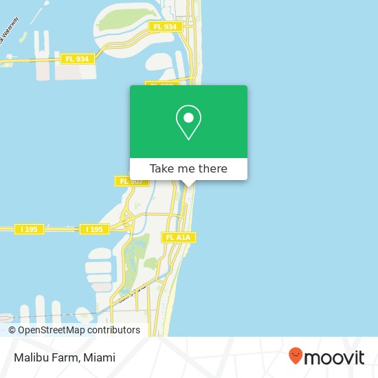 Mapa de Malibu Farm, 4525 Collins Ave Miami Beach, FL 33140