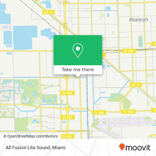 Mapa de All Fusion Lite Sound, 7278 NW 58th St Miami, FL 33166