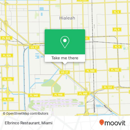 Mapa de Elbrinco Restaurant, 590 E 1st Ave Hialeah, FL 33010