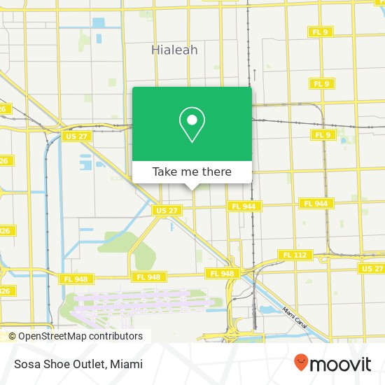 Mapa de Sosa Shoe Outlet, 480 E 4th Ave Hialeah, FL 33010