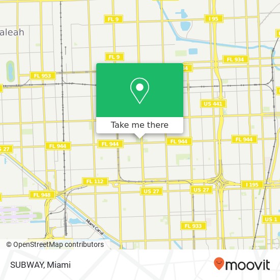 Mapa de SUBWAY, 5400 NW 22nd Ave Miami, FL 33142
