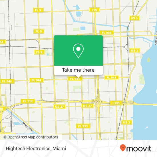 Mapa de Hightech Electronics, 1281 NW 54th St Miami, FL 33142