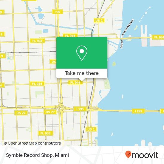 Mapa de Symbie Record Shop, 91 NE 54th St Miami, FL 33137