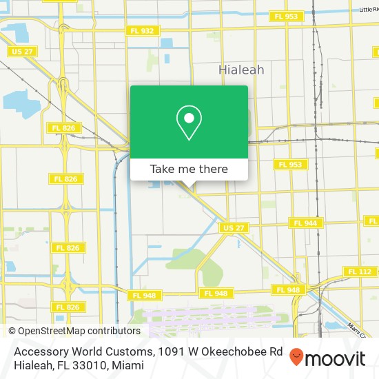 Accessory World Customs, 1091 W Okeechobee Rd Hialeah, FL 33010 map