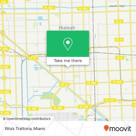 Mapa de Rita's Trattoria, E 2nd Ave Hialeah, FL 33010