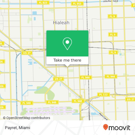 Mapa de Payret, 820 E 4th Ave Hialeah, FL 33010