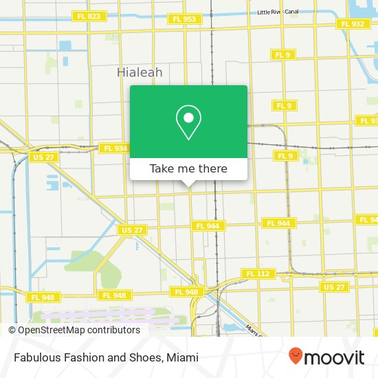Mapa de Fabulous Fashion and Shoes, 1008 E 8th Ave Hialeah, FL 33010