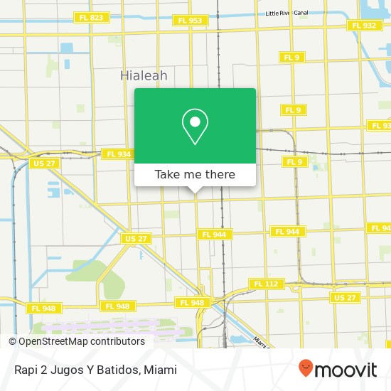 Mapa de Rapi 2 Jugos Y Batidos, 1000 E 8th Ave Hialeah, FL 33010