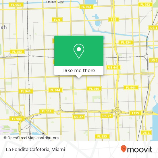 Mapa de La Fondita Cafeteria, 1939 NW 60th St Miami, FL 33142