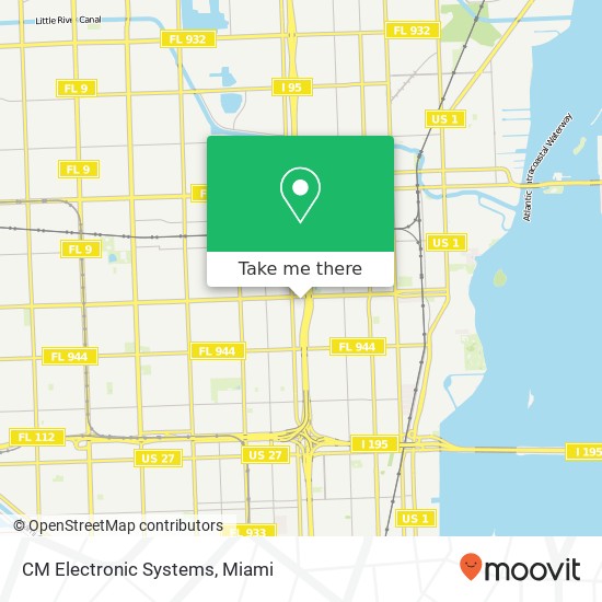 Mapa de CM Electronic Systems, 6103 NW 6th Ct Miami, FL 33127