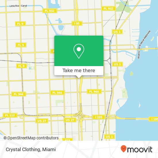 Mapa de Crystal Clothing, 6109 NW 6th Ct Miami, FL 33127