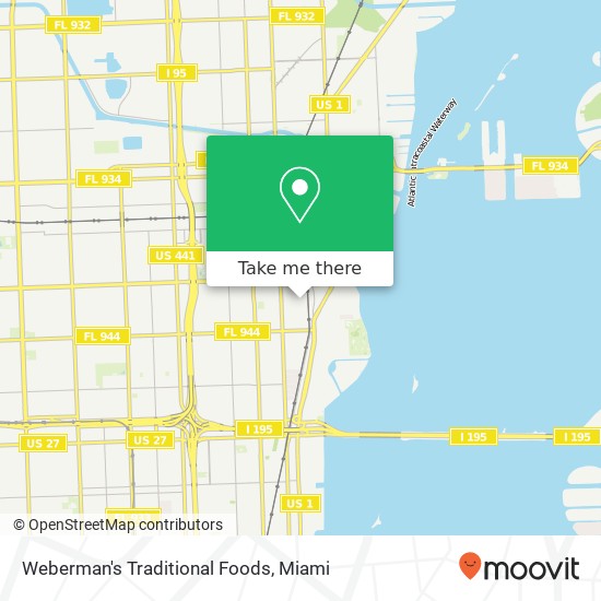 Mapa de Weberman's Traditional Foods, 336 NE 59th St Miami, FL 33137