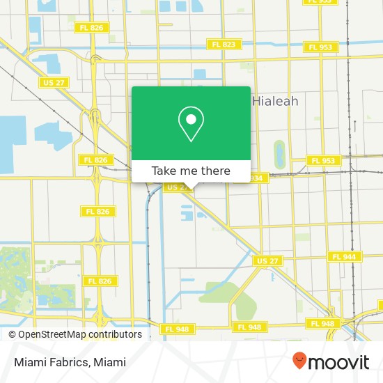 Mapa de Miami Fabrics, 840 W 18th St Hialeah, FL 33010