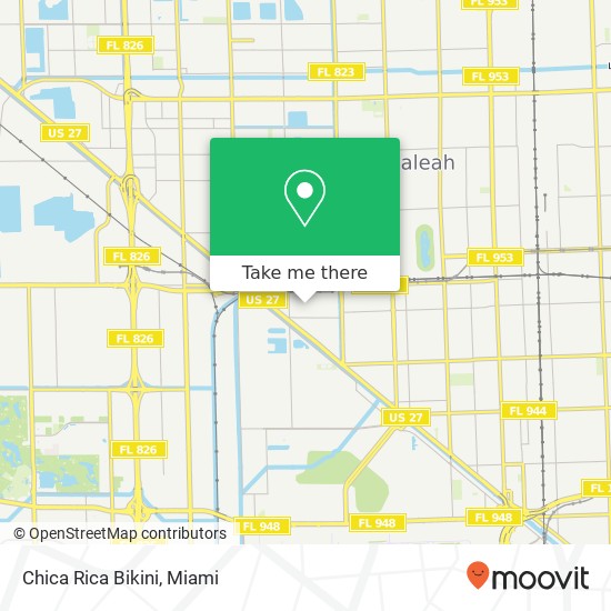 Mapa de Chica Rica Bikini, 650 W 18th St Hialeah, FL 33010