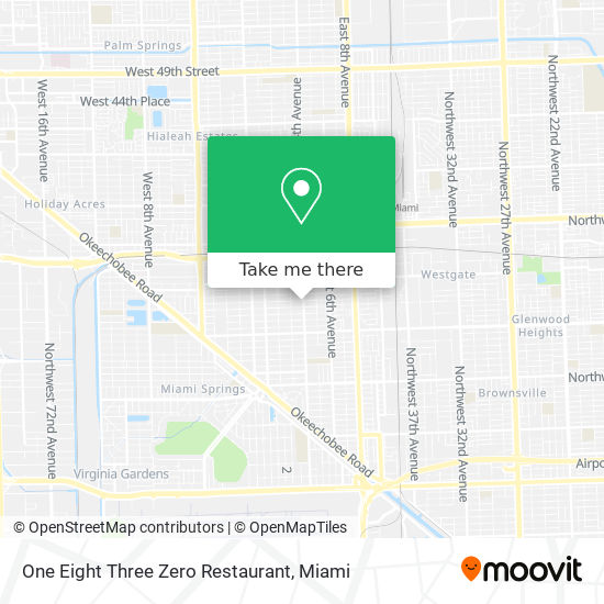 Mapa de One Eight Three Zero Restaurant