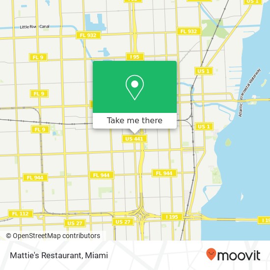 Mapa de Mattie's Restaurant, 6825 NW 7th Ave Miami, FL 33150