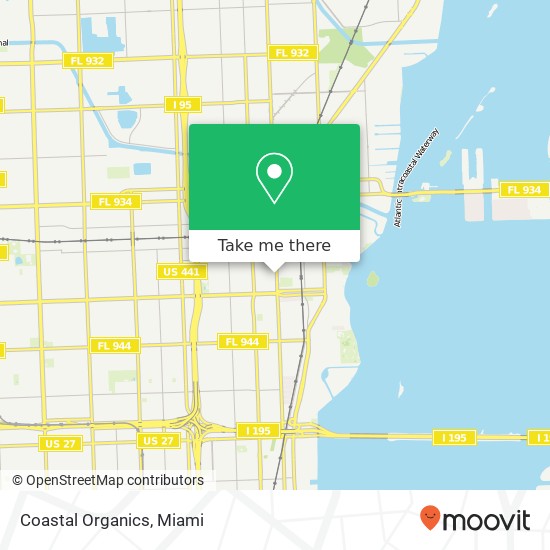 Mapa de Coastal Organics, 6500 NE 2nd Ave Miami, FL 33138