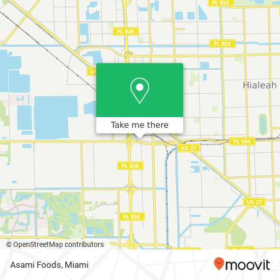 Mapa de Asami Foods, 7401 NW 74th Ave Medley, FL 33166