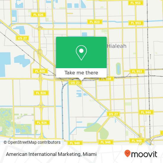 Mapa de American International Marketing, 1950 W 8th Ave Hialeah, FL 33010