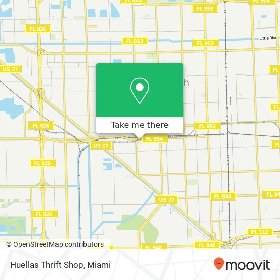 Mapa de Huellas Thrift Shop, 336 W 21st St Hialeah, FL 33010