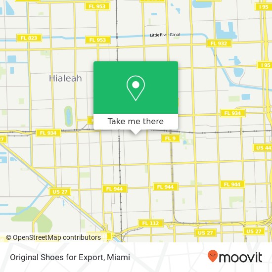 Mapa de Original Shoes for Export, 7231 NW 35th Ave Miami, FL 33147