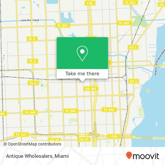 Mapa de Antique Wholesalers, 930 NW 71st St Miami, FL 33150