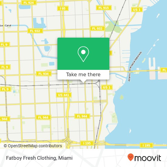 Mapa de Fatboy Fresh Clothing, 7252 NW Miami Ct Miami, FL 33150