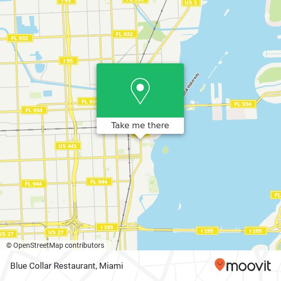 Mapa de Blue Collar Restaurant, 6730 Biscayne Blvd Miami, FL 33138
