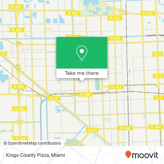 Mapa de Kings County Pizza, 182 W 28th St Hialeah, FL 33010
