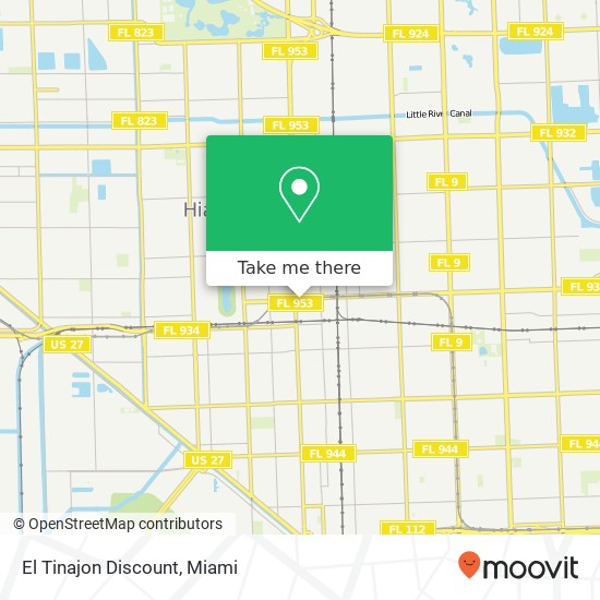 Mapa de El Tinajon Discount, 828 E 25th St Hialeah, FL 33013