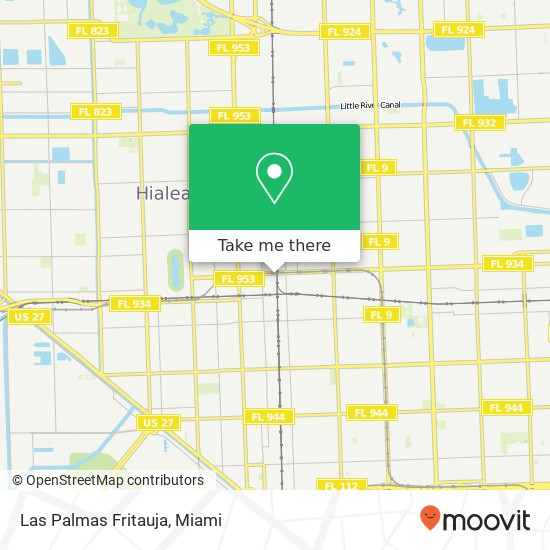 Mapa de Las Palmas Fritauja, 1100 E 25th St Hialeah, FL 33013