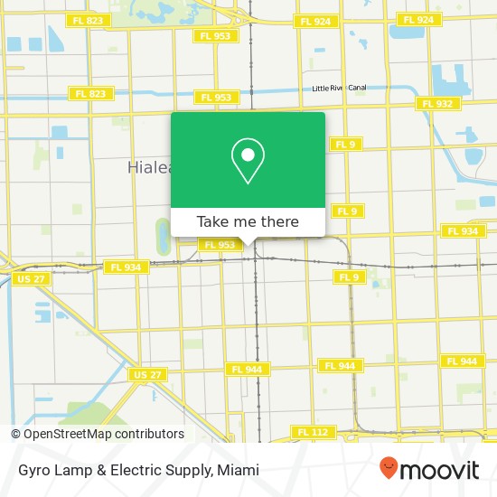 Mapa de Gyro Lamp & Electric Supply, 1051 E 23rd St Hialeah, FL 33013