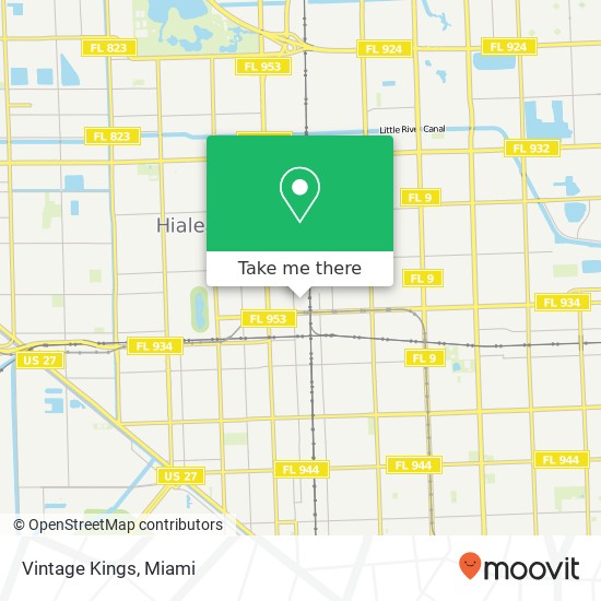 Mapa de Vintage Kings, 1042 E 27th St Hialeah, FL 33013