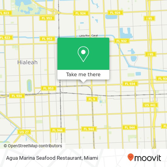 Mapa de Agua Marina Seafood Restaurant, 3015 NW 79th St Miami, FL 33147
