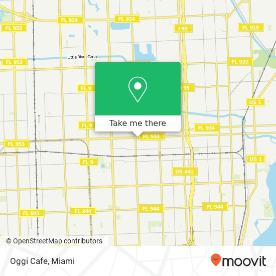 Mapa de Oggi Cafe, 1666 NW 79th St Miami, FL 33147