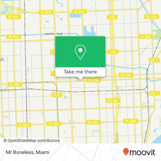 Mapa de Mr Boneless, 1807 NW 79th St Miami, FL 33147