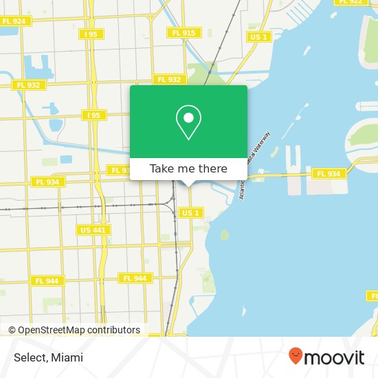 Mapa de Select, 7646 Biscayne Blvd Miami, FL 33138