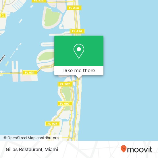 Mapa de Gilias Restaurant, 6345 Collins Ave Miami Beach, FL 33141