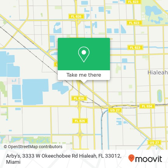 Arby's, 3333 W Okeechobee Rd Hialeah, FL 33012 map