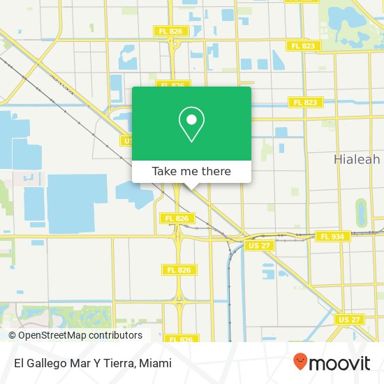 Mapa de El Gallego Mar Y Tierra, 8401 NW South River Dr Medley, FL 33166