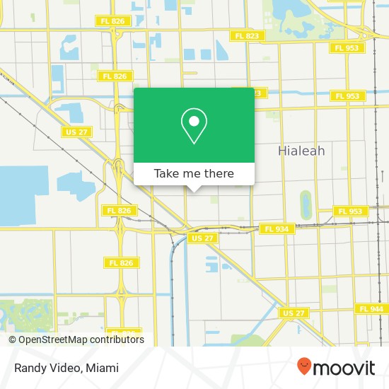 Mapa de Randy Video, 1089 W 29th St Hialeah, FL 33012